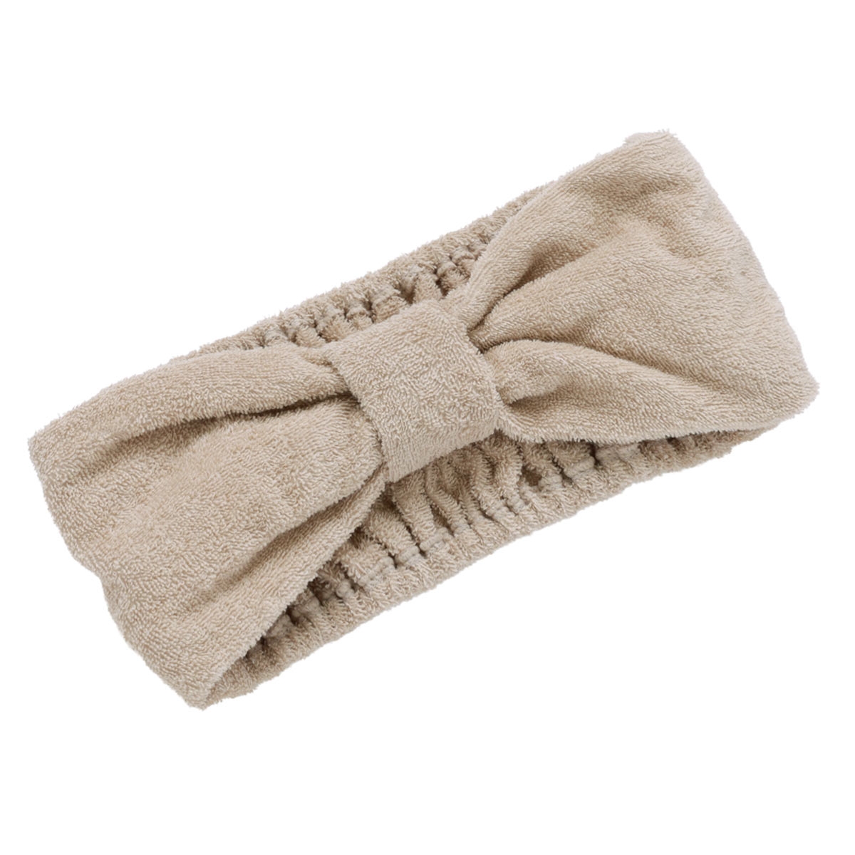 ヘアバンド 吸水 速乾 洗顔 綿100％ パイル 涼しい 夏 薄手 リボン お風呂上り 汗 ヘアドライ(BE-ベージュ-Free)