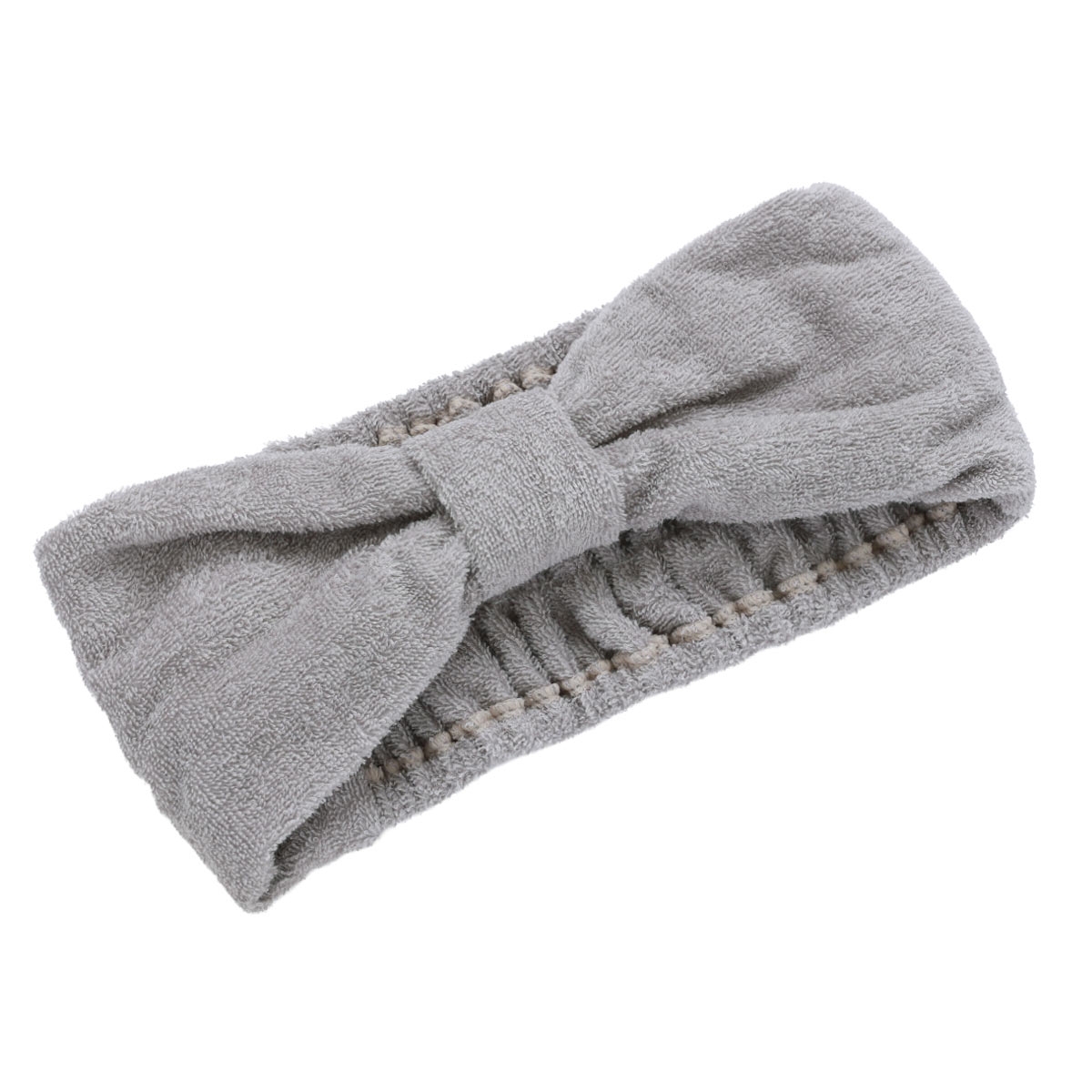 ヘアバンド 吸水 速乾 洗顔 綿100％ パイル 涼しい 夏 薄手 リボン お風呂上り 汗 ヘアドライ(GY-グレー-Free)
