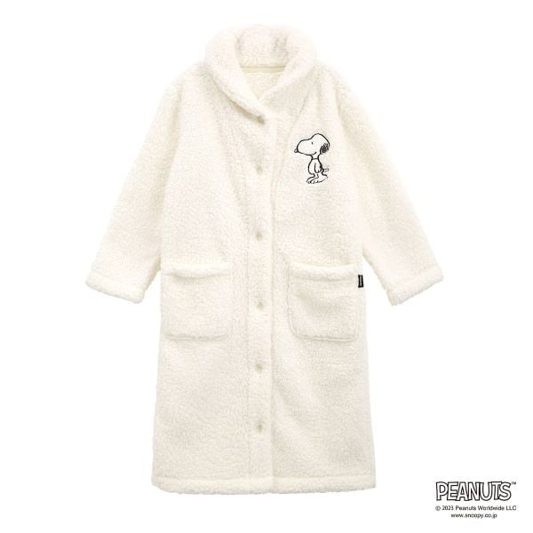 もふもふSNOOPY 着る毛布 ルームウェア 部屋着 ワンピース ロング もこもこ シープボア あったか 温活 スヌーピー ブルーミングフローラ