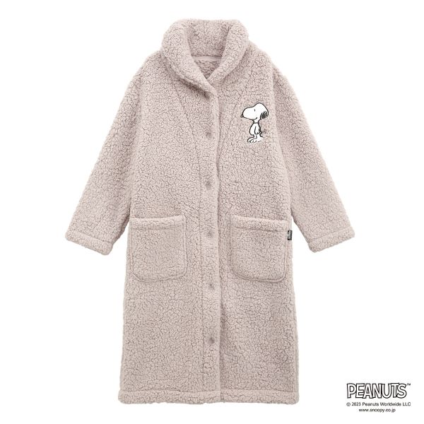 もふもふSNOOPY 着る毛布 ルームウェア 部屋着 ワンピース ロング もこもこ シープボア あったか 温活 スヌーピー ブルーミングフローラ
