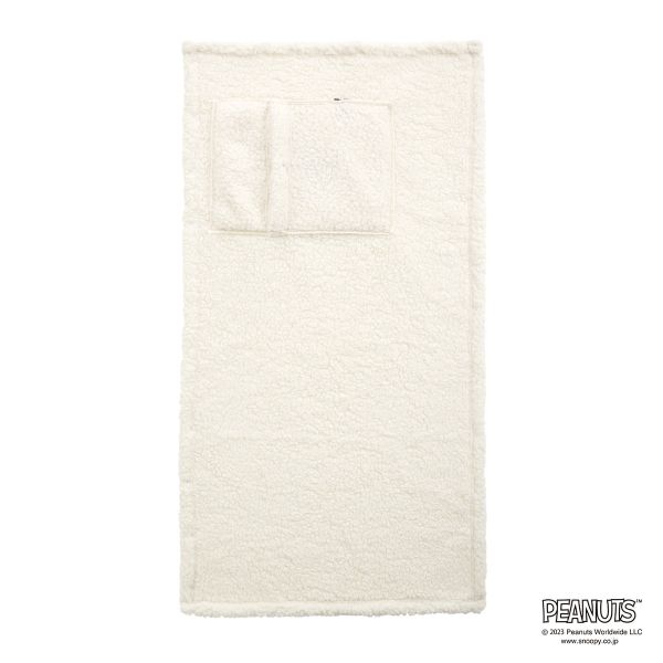 もふもふSNOOPY 4wayブランケット ひざ掛け 着る毛布 ポンチョ もこもこ シープボア あったか スヌーピー 収納 ブルーミングフローラ(IV-アイボリー-Free)