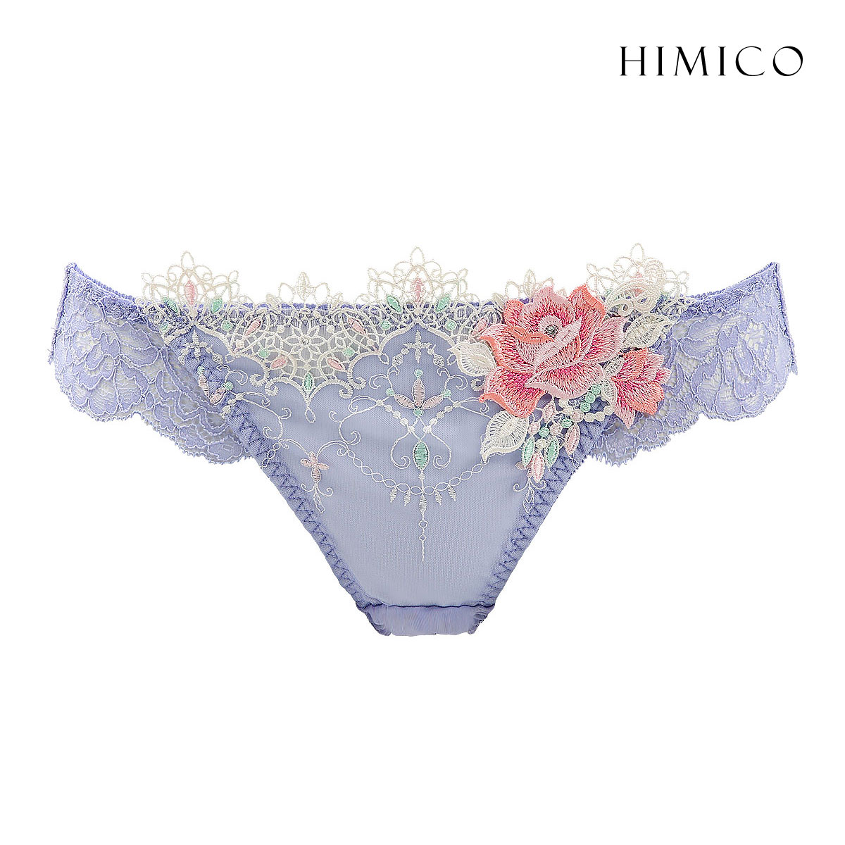 ヒミコ 002シリーズ ショーツ スタンダード リバイバル M L バックレース ランジェリー HIMICO(BU-ブルー-M)