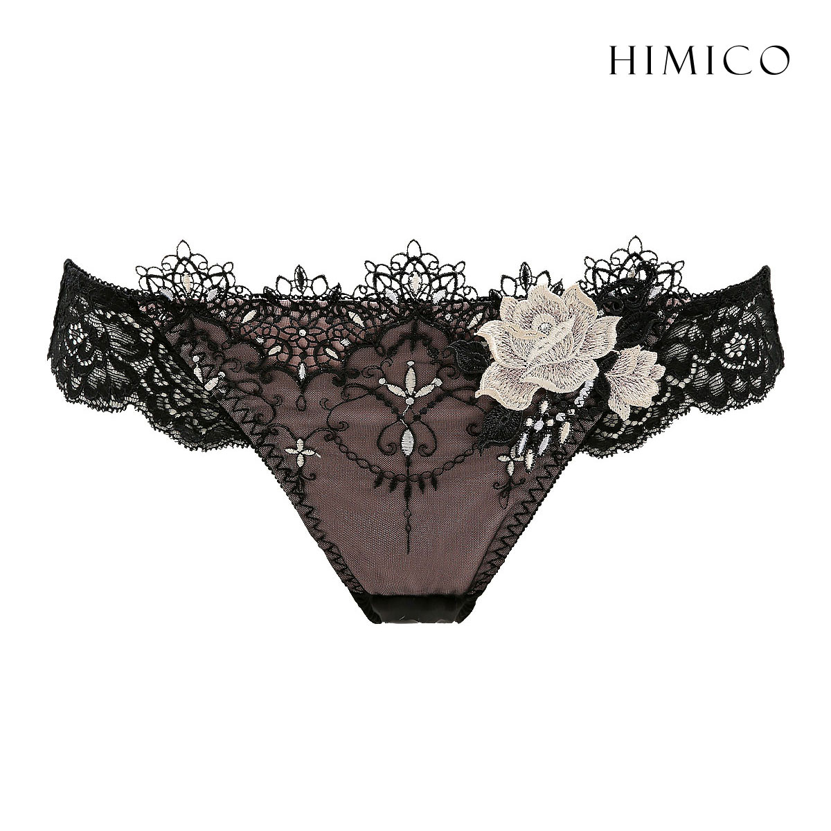 ヒミコ 002シリーズ ショーツ スタンダード リバイバル M L バックレース ランジェリー HIMICO(BK1-ブラック1-M)