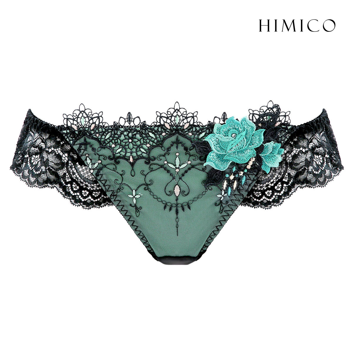 ヒミコ 002シリーズ ショーツ スタンダード リバイバル M L バックレース ランジェリー HIMICO(BK2-ブラック2-M)