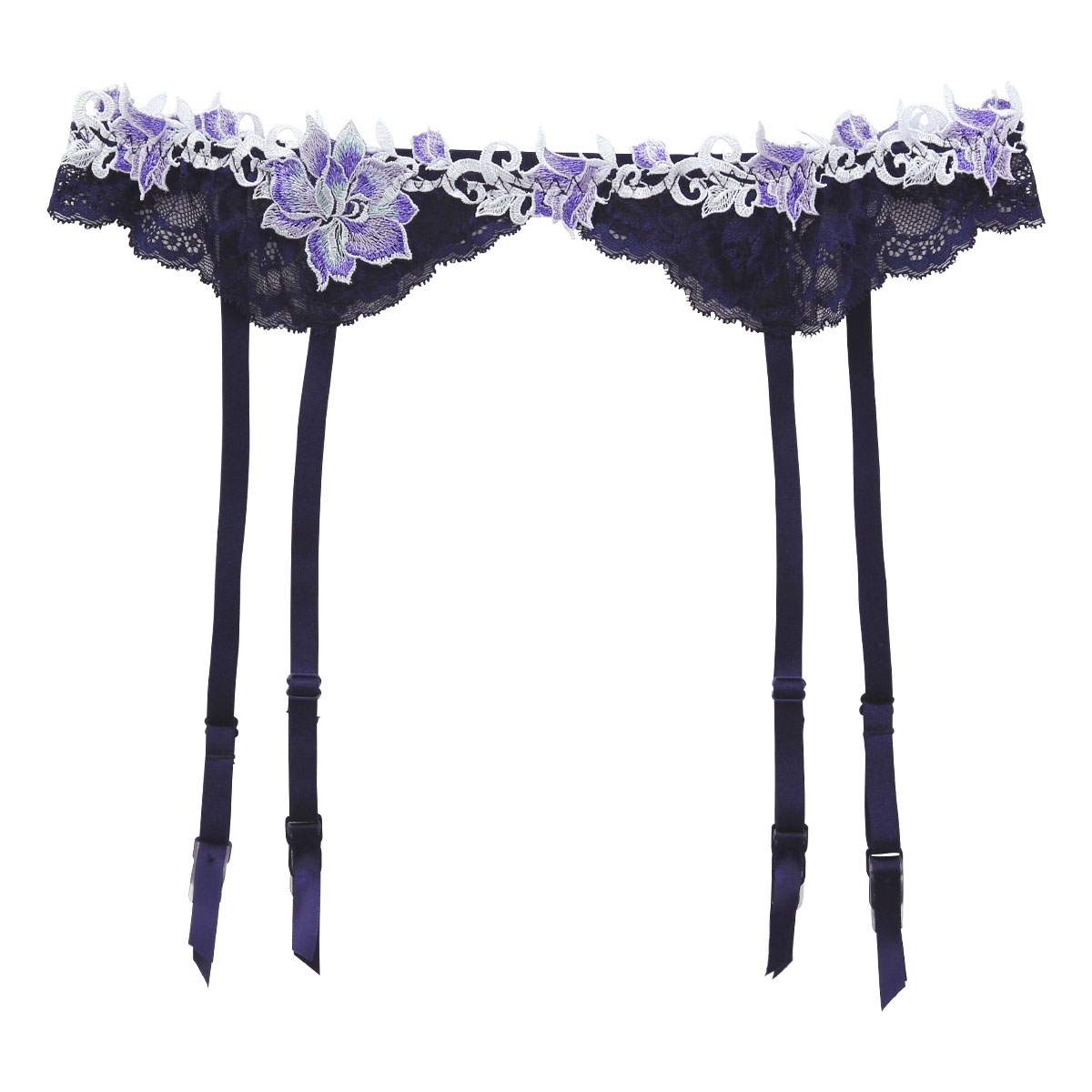 HIMICO 秘めた感情を呼び覚ます Lirica Rosa ガーターベルト ML 004series ランジェリー(NV-ネイビー-M)