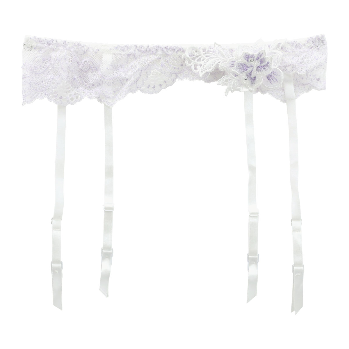 HIMICO 華麗に揺らめく Rosa Vestito ガーターベルト ML 005series ランジェリー(WH-ホワイト-M)