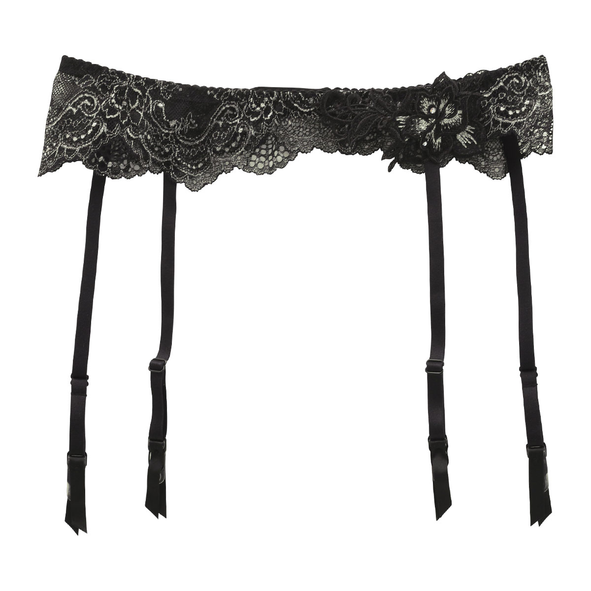 HIMICO 華麗に揺らめく Rosa Vestito ガーターベルト ML 005series ランジェリー(BK-ブラック-M)