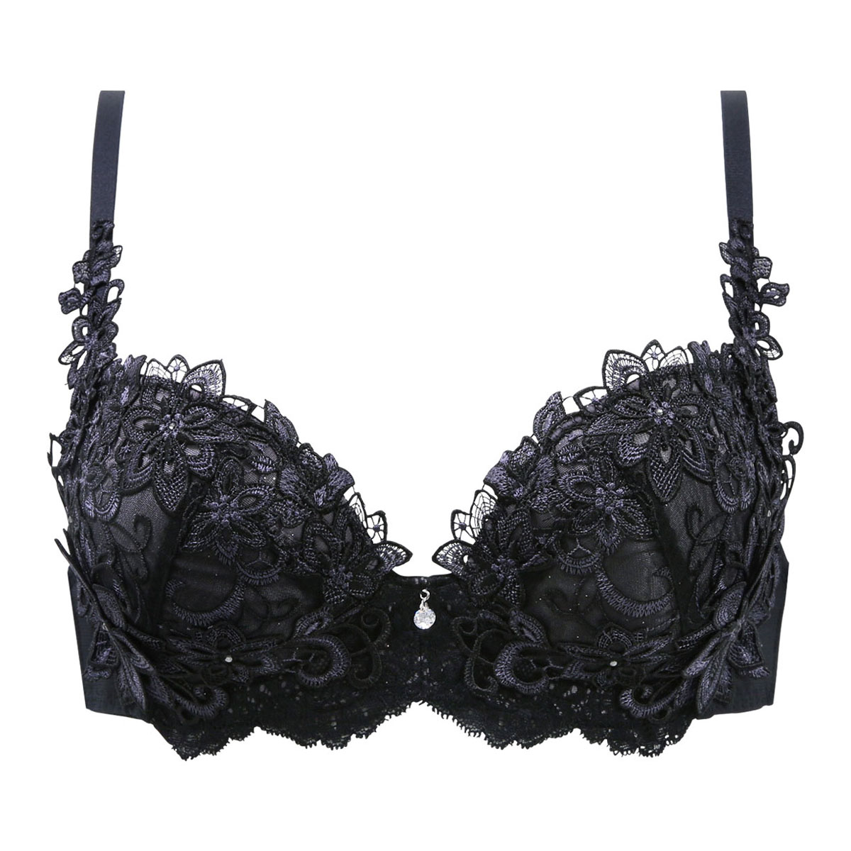 HIMICO 澄んだ空気に燦めく Dalia Stellato ブラジャー BCDEF 006series 単品(BK-ブラック-B65)