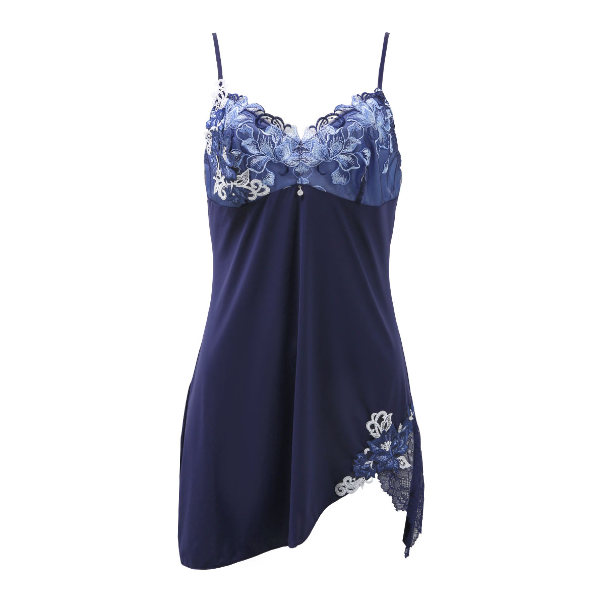 HIMICO 気品高く香る Magnolia Profumo スリップ ロングキャミソール ML 007series ランジェリー(NV-ネイビー-M)