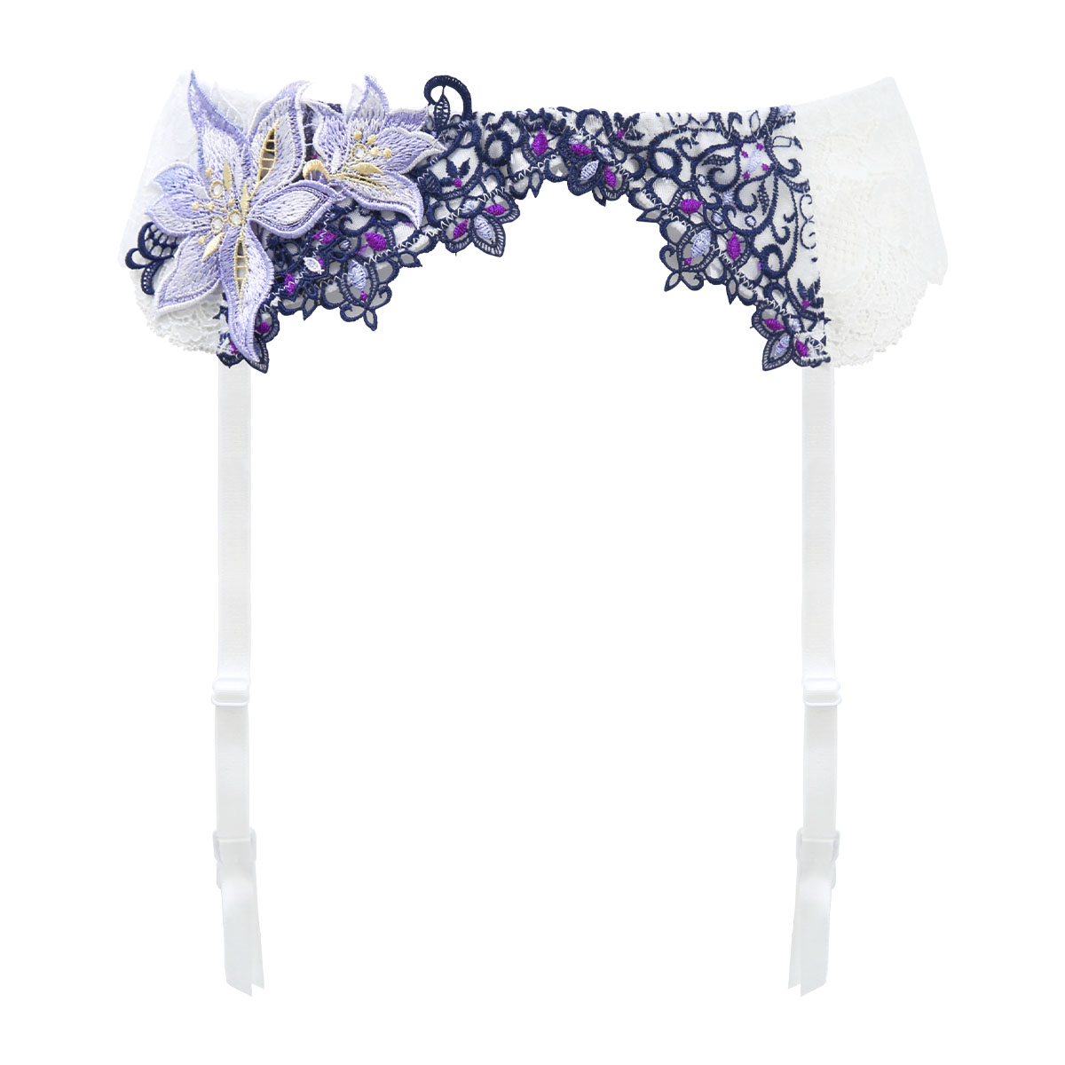 HIMICO 高潔な美しさ漂う Giglio Regina ガーターベルト ML 008series ランジェリー(WH-ホワイト-M)