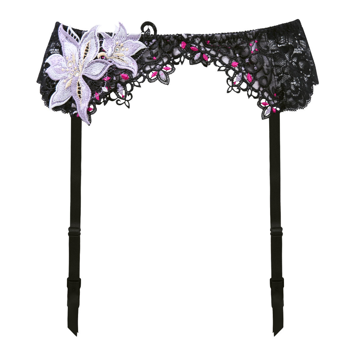 HIMICO 高潔な美しさ漂う Giglio Regina ガーターベルト ML 008series ランジェリー(BK-ブラック-M)