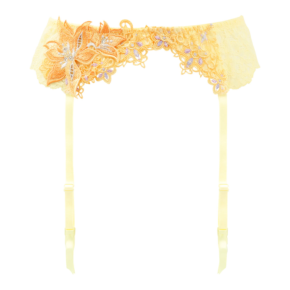 HIMICO 高潔な美しさ漂う Giglio Regina ガーターベルト ML 008series ランジェリー(YE-イエロー-M)