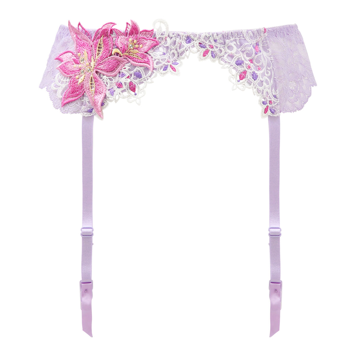HIMICO 高潔な美しさ漂う Giglio Regina ガーターベルト ML 008series ランジェリー(LV-ラベンダー-M)