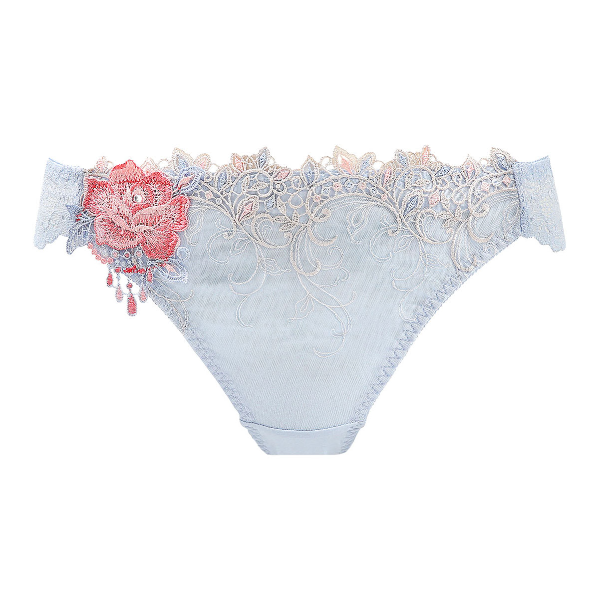 HIMICO 優美で絢爛に魅せる Ammirare Rosa ショーツ スタンダード ML 010series 単品 バックレース(SX-サックス-M)