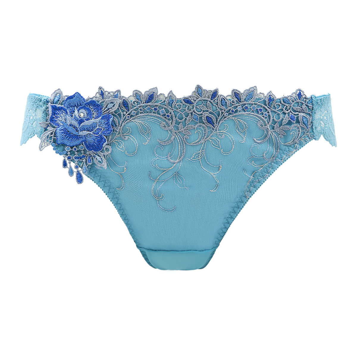 HIMICO 優美で絢爛に魅せる Ammirare Rosa ショーツ スタンダード ML 010series 単品 バックレース(BU-ブルー-M)
