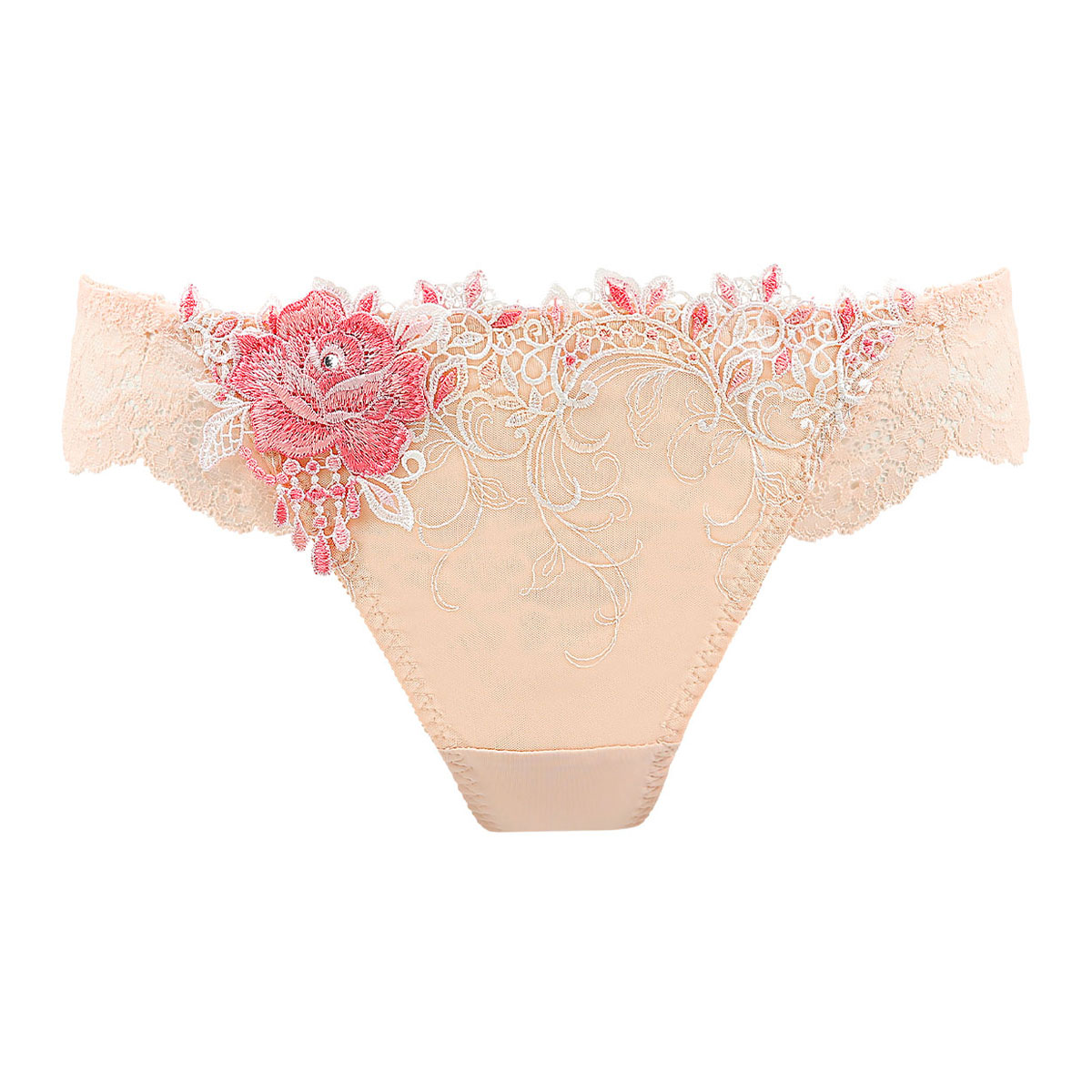 HIMICO 優美で絢爛に魅せる Ammirare Rosa ショーツ Tバック ソング タンガ ML 010series 単品 バックレース(PI-ピンク-M)