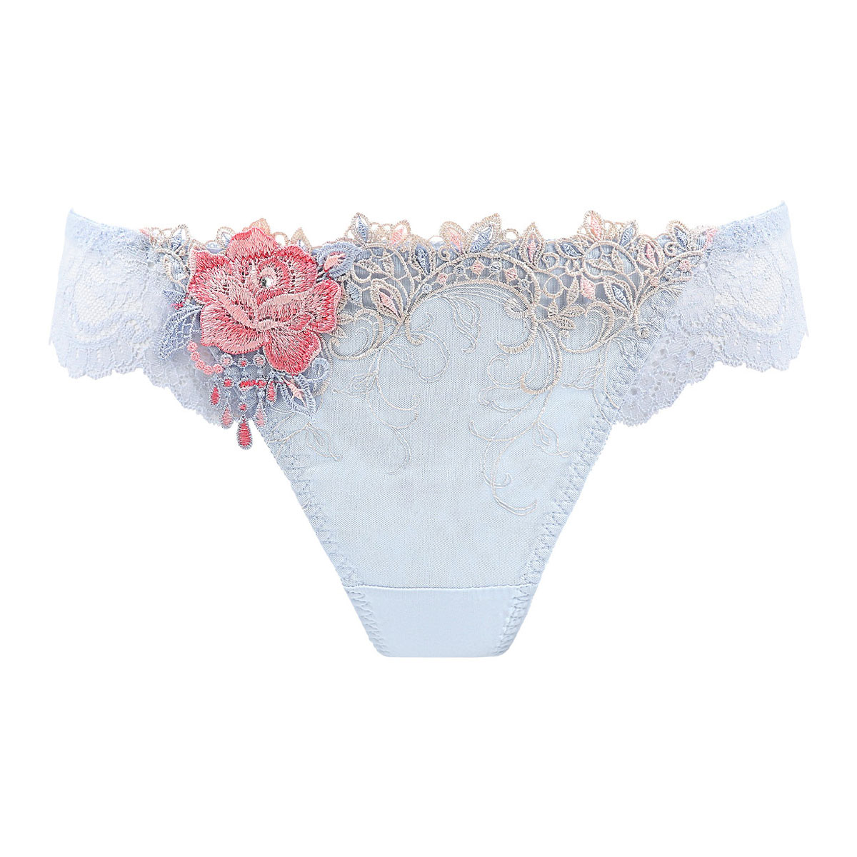 HIMICO 優美で絢爛に魅せる Ammirare Rosa ショーツ Tバック ソング タンガ ML 010series 単品 バックレース(SX-サックス-M)