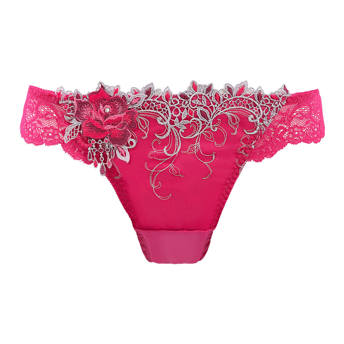 HIMICO 優美で絢爛に魅せる Ammirare Rosa ショーツ Tバック ソング タンガ ML 010series 単品 バックレース(RO-ローズ-M)