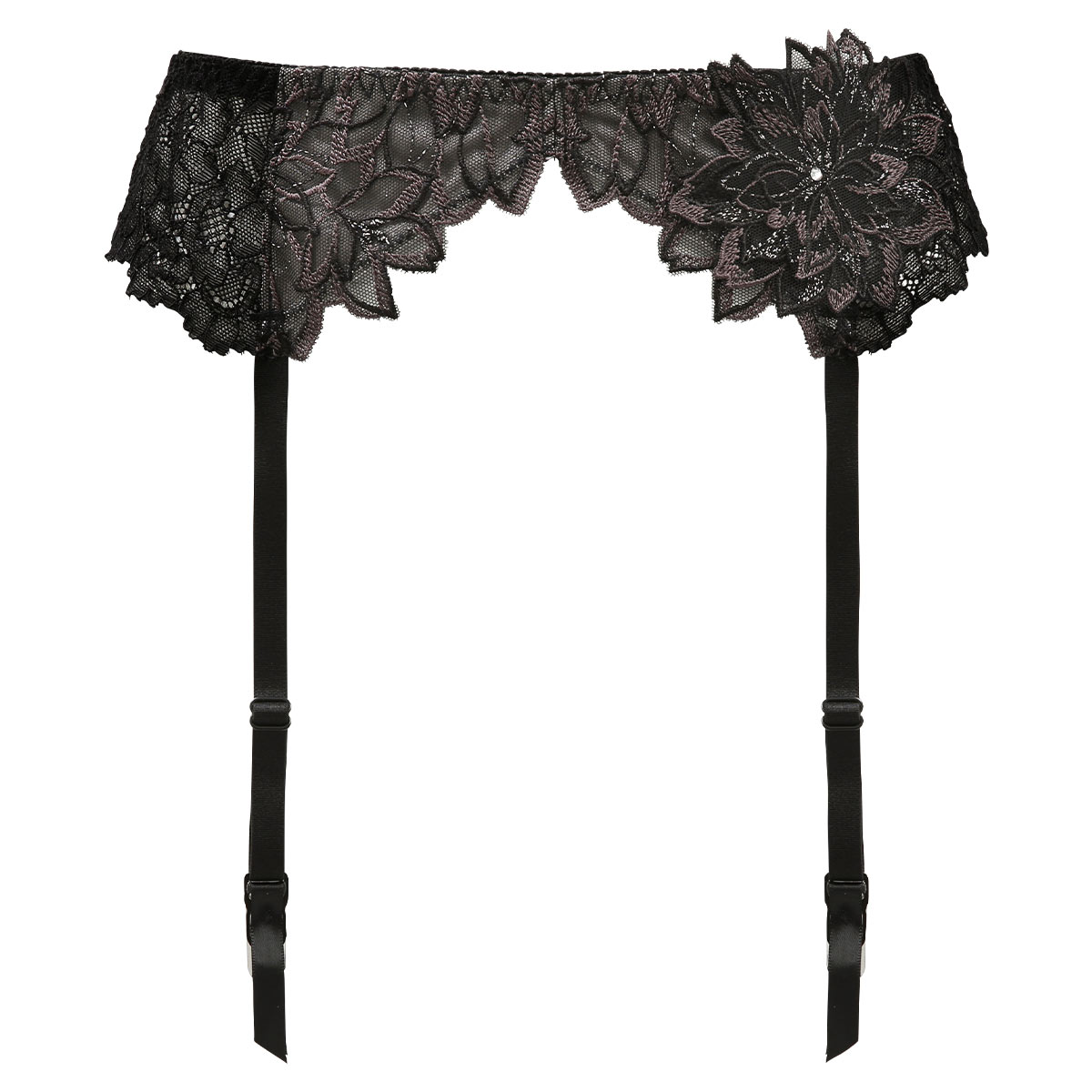 HIMICO 儚く神秘的な Regina della Notte ガーターベルト ML 011series ランジェリー(BK-ブラック-M)