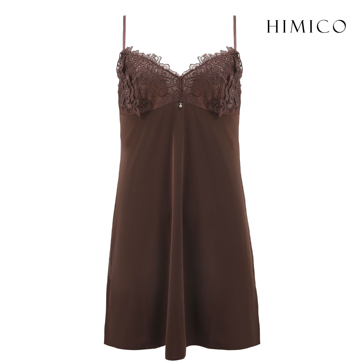 HIMICO 洗練されたモダンな雰囲気 Rosa Urbane スリップ ロングキャミソール ML 012series ランジェリー(BR-ブラウン-M)