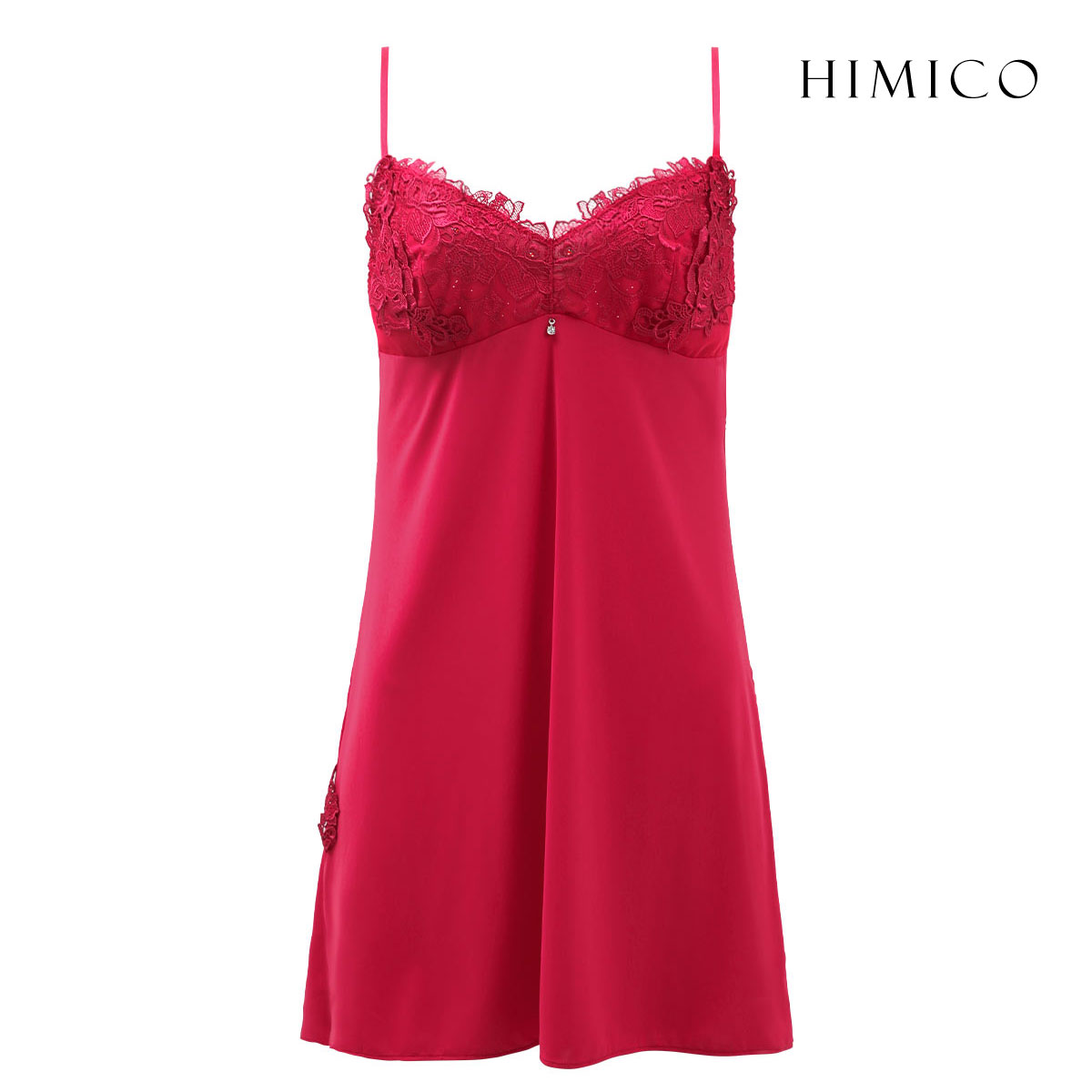 HIMICO 洗練されたモダンな雰囲気 Rosa Urbane スリップ ロングキャミソール ML 012series ランジェリー(RE-レッド-M)