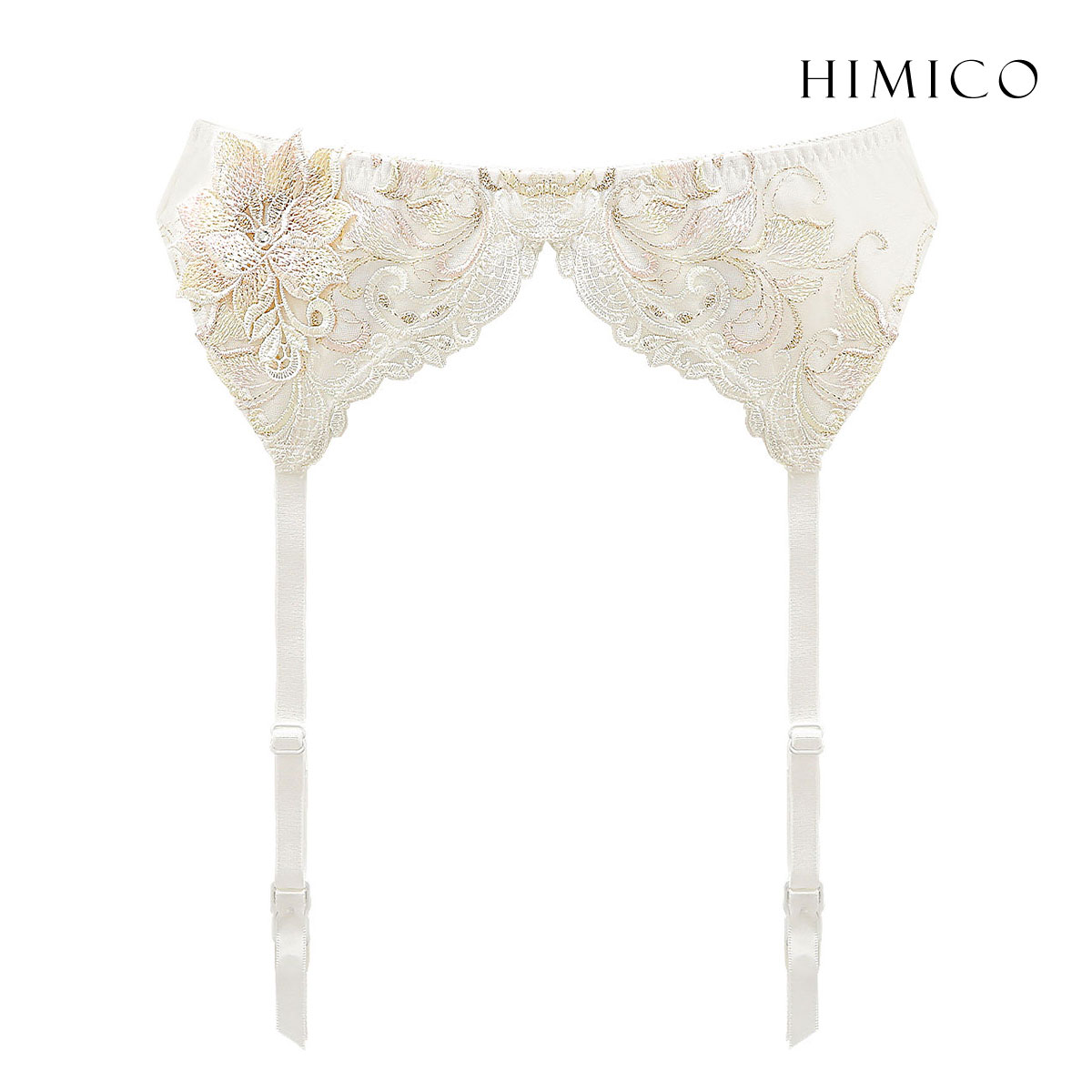 HIMICO 清らかに凛と咲き誇る Loto Bianco ガーターベルト ML 013series ランジェリー(IV-アイボリー-M)