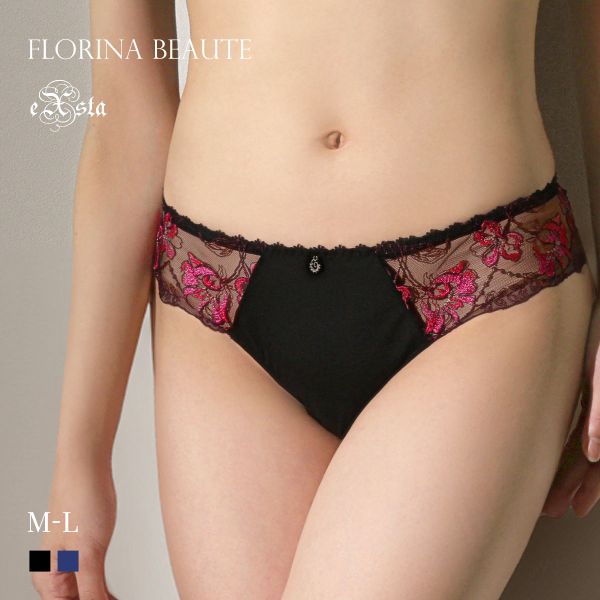 フロリナヴォーテ Moulin Rouge ノーマルショーツ 総レース ML 単品 FLORINA BEAUTE eXsta ムランルージュ(BK-ブラック-M)