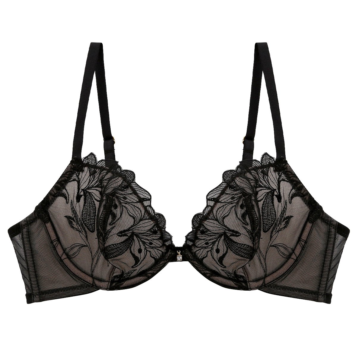 フロリナヴォーテ Soiris ノンパテッド ブラジャー 総レース ランジェリー BCDEF 単品 FLORINA BEAUTE eXsta ソワリス(BK-ブラック-B65)