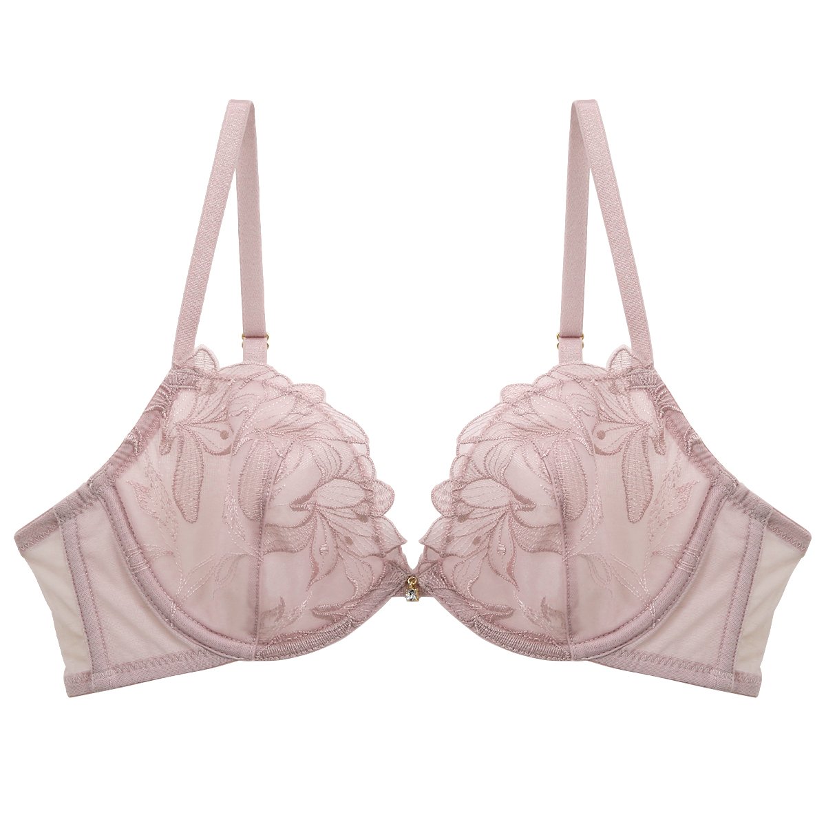 フロリナヴォーテ Soiris ノンパテッド ブラジャー 総レース ランジェリー BCDEF 単品 FLORINA BEAUTE eXsta ソワリス(MP-モーヴピンク-B65)