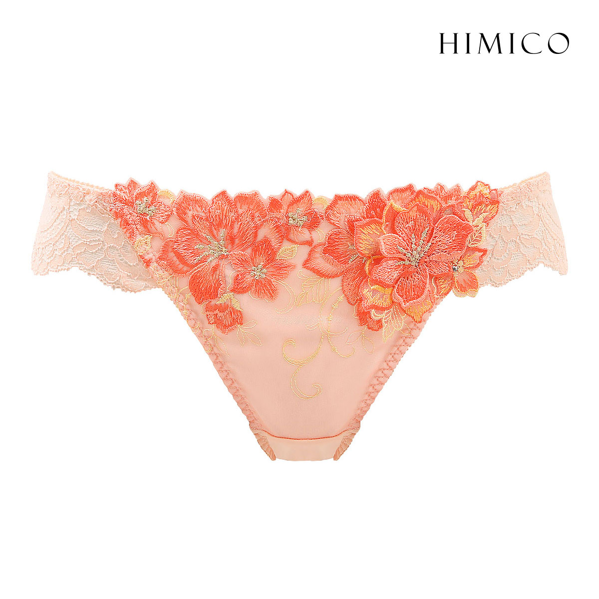 HIMICO ヒミコ ショーツ スタンダード M L バックレース 単品 014series ランジェリー(OR-オレンジ-M)