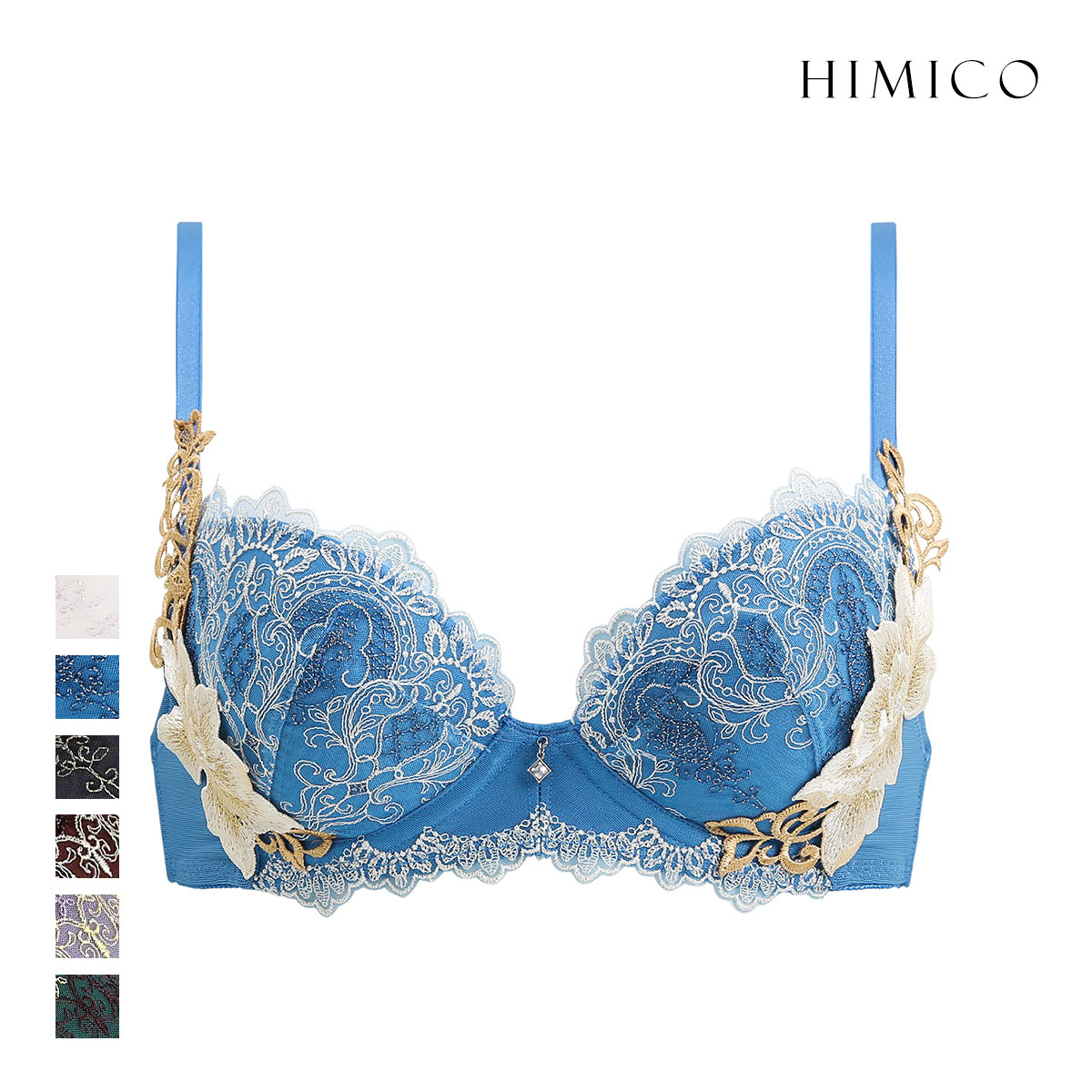 ヒミコ 016シリーズ ブラジャー 大きいサイズ アンダー80 B C D E F ランジェリー HIMICO(TU-ターコイズ-B65)