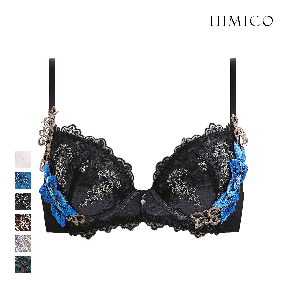 ヒミコ 016シリーズ ブラジャー 大きいサイズ アンダー80 B C D E F ランジェリー HIMICO(BK-ブラック-B65)