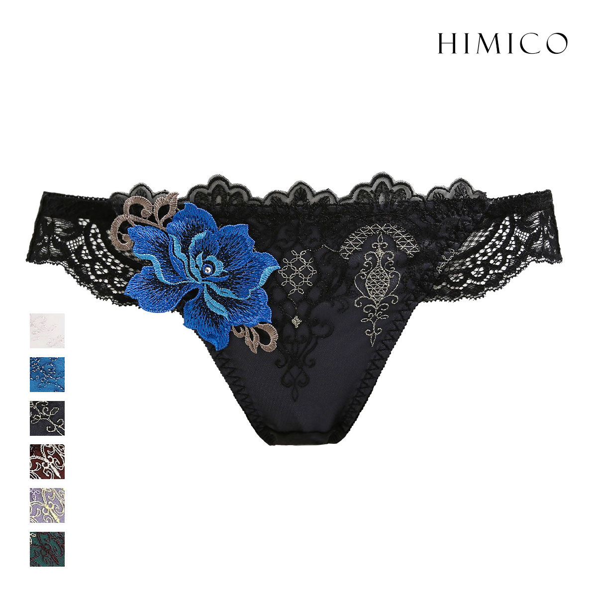 ヒミコ 016シリーズ ショーツ スタンダード M L バックレース ランジェリー HIMICO(BK-ブラック-M)