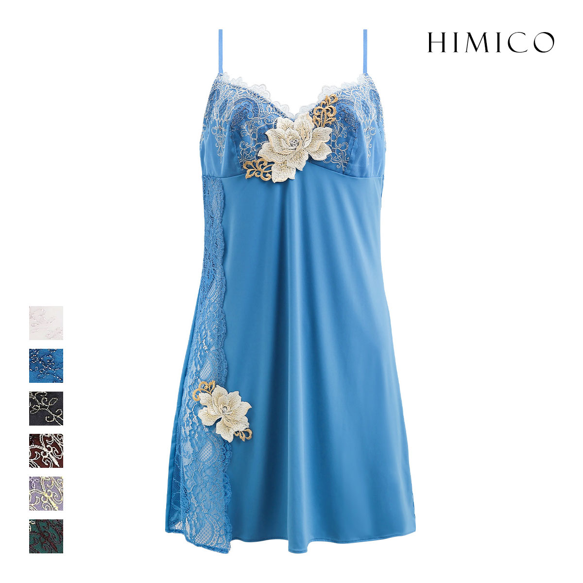 ヒミコ 016シリーズ スリップ ロングキャミソール M L ランジェリー HIMICO(TU-ターコイズ-M)