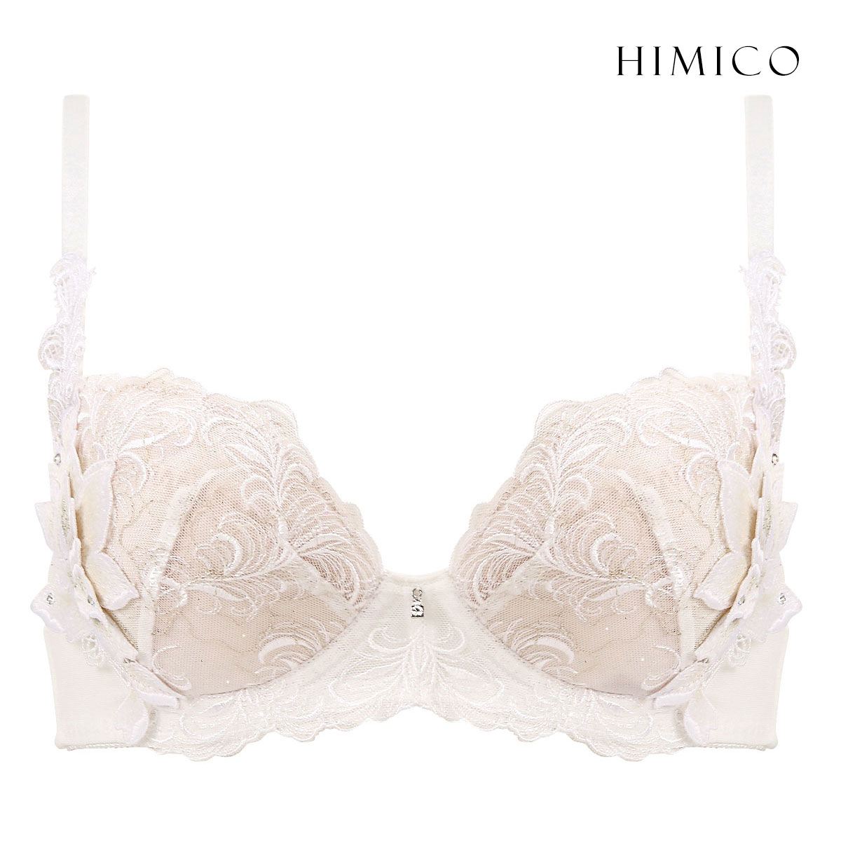 HIMICO 美しい羽根を纏う Rosa degli Angeli ブラジャー BCDEF 017series 単品(OW-オフホワイト-B65)