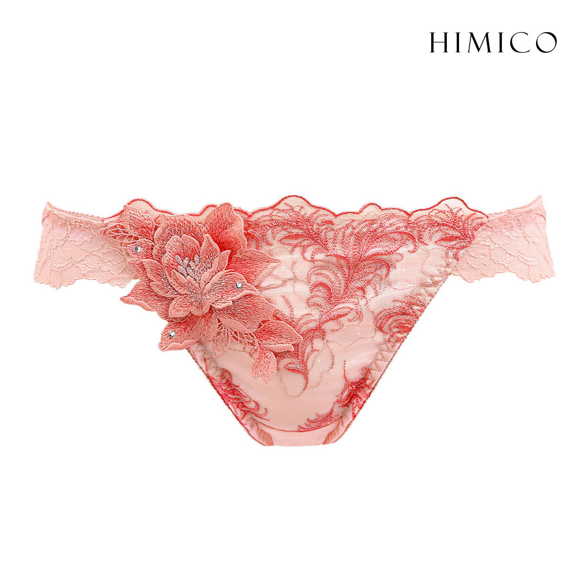 HIMICO 美しい羽根を纏う Rosa degli Angeli ショーツ スタンダード ML 017series 単品(SP-サーモンピンク-M)