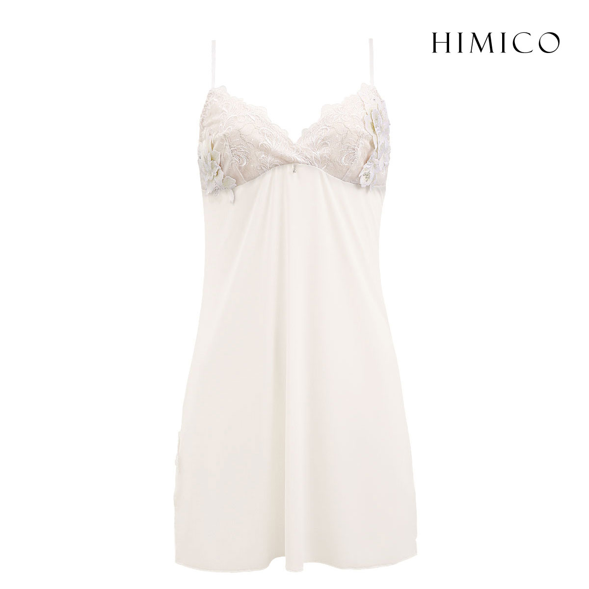 HIMICO 美しい羽根を纏う Rosa degli Angeli スリップ ロングキャミソール ML 017series ランジェリー(OW-オフホワイト-M)