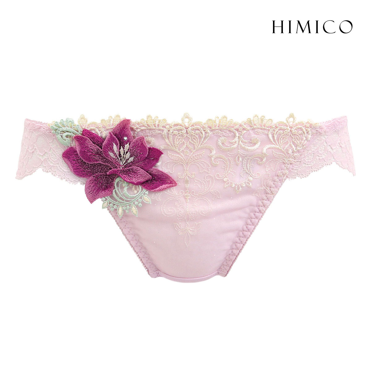 HIMICO ヒミコ 018series ショーツ スタンダード M L バックレース 単品 ランジェリー(PI-ピンク-M)