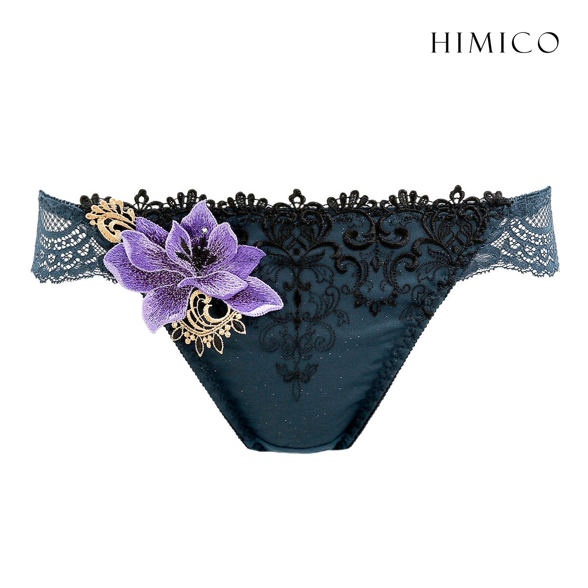 HIMICO ヒミコ 018series ショーツ スタンダード M L バックレース 単品 ランジェリー(DGR-濃グリーン-M)