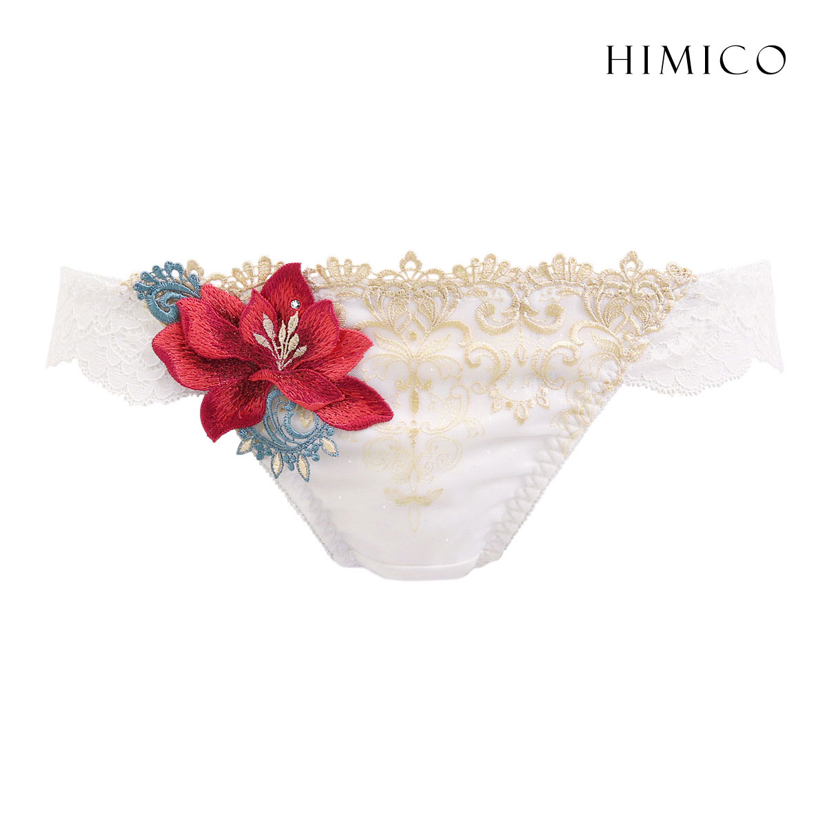 HIMICO ヒミコ 018series ショーツ Tバック ソング タンガ M L バックレース 単品 ランジェリー(OW-オフホワイト-M)