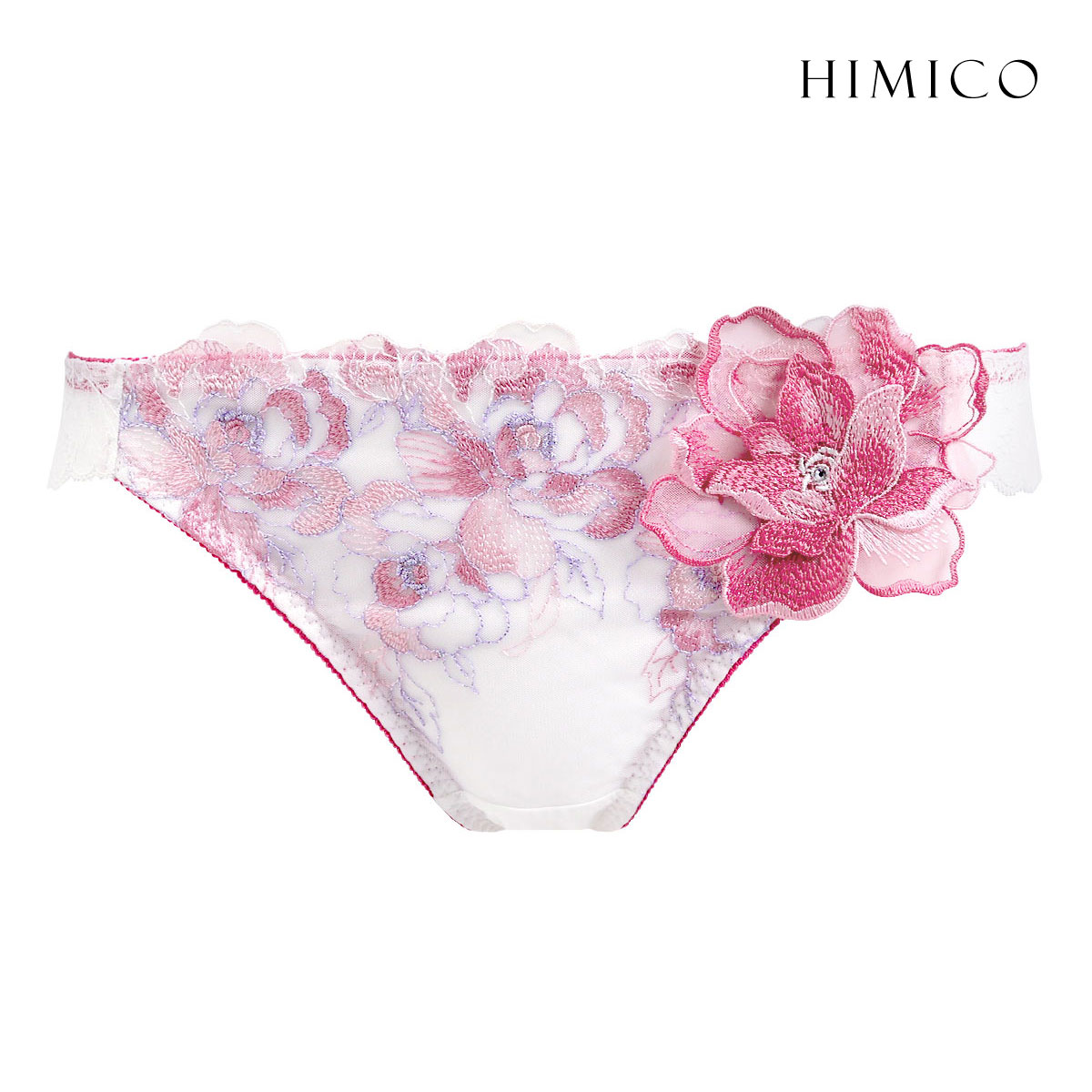 HIMICO ヒミコ ショーツ スタンダード M L バックレース 単品 019series ランジェリー(PI-ピンク-M)