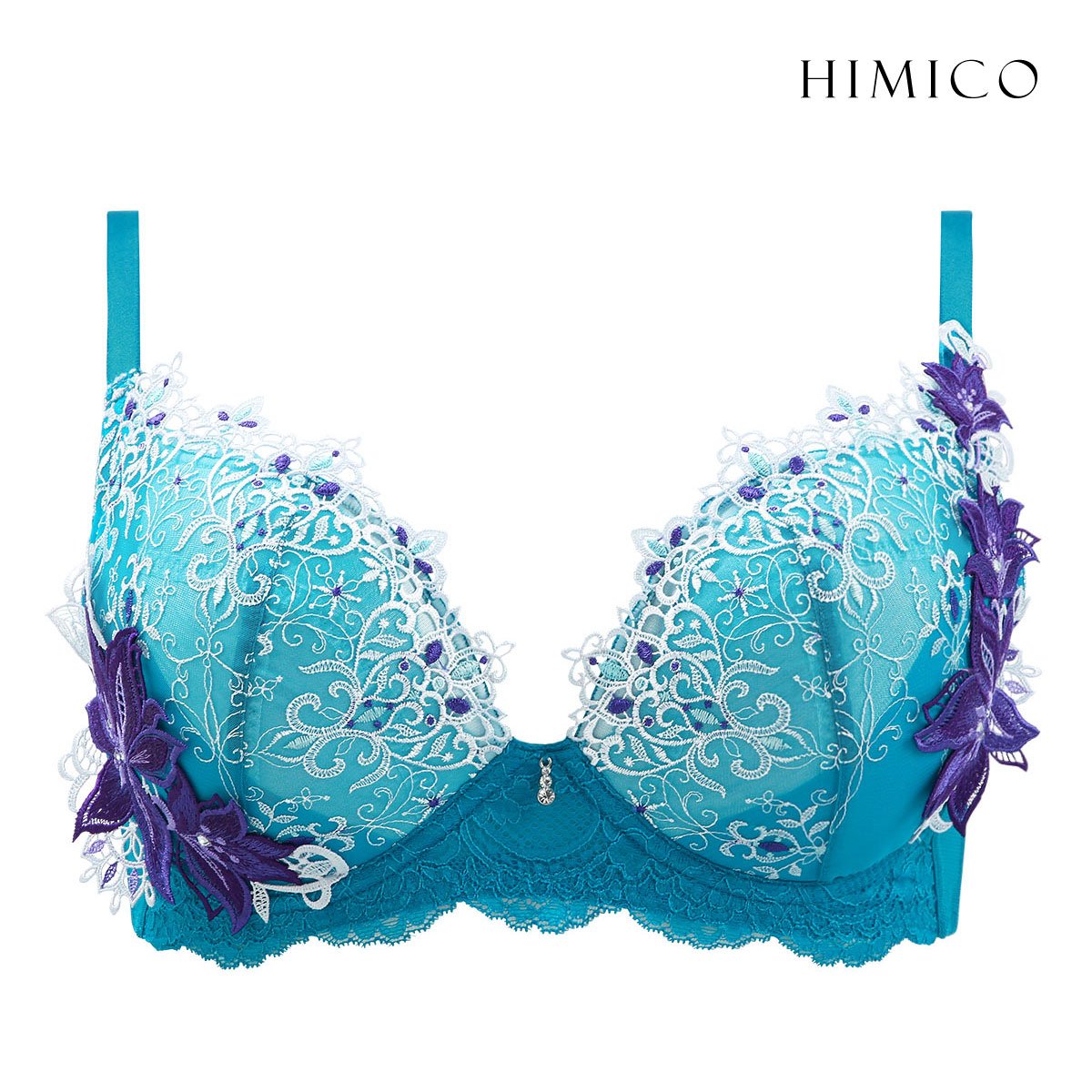 HIMICO GRANDE 002 ブラジャー 大きいサイズ GHI 65-85 Giglio Regina 単品 グラマーサイズ(TU-ターコイズ-G65)