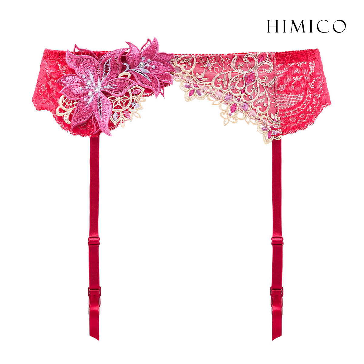 HIMICO GRANDE 002 ガーターベルト グラマー 大きいサイズ Giglio Regina ランジェリー(RE-レッド-M-L)