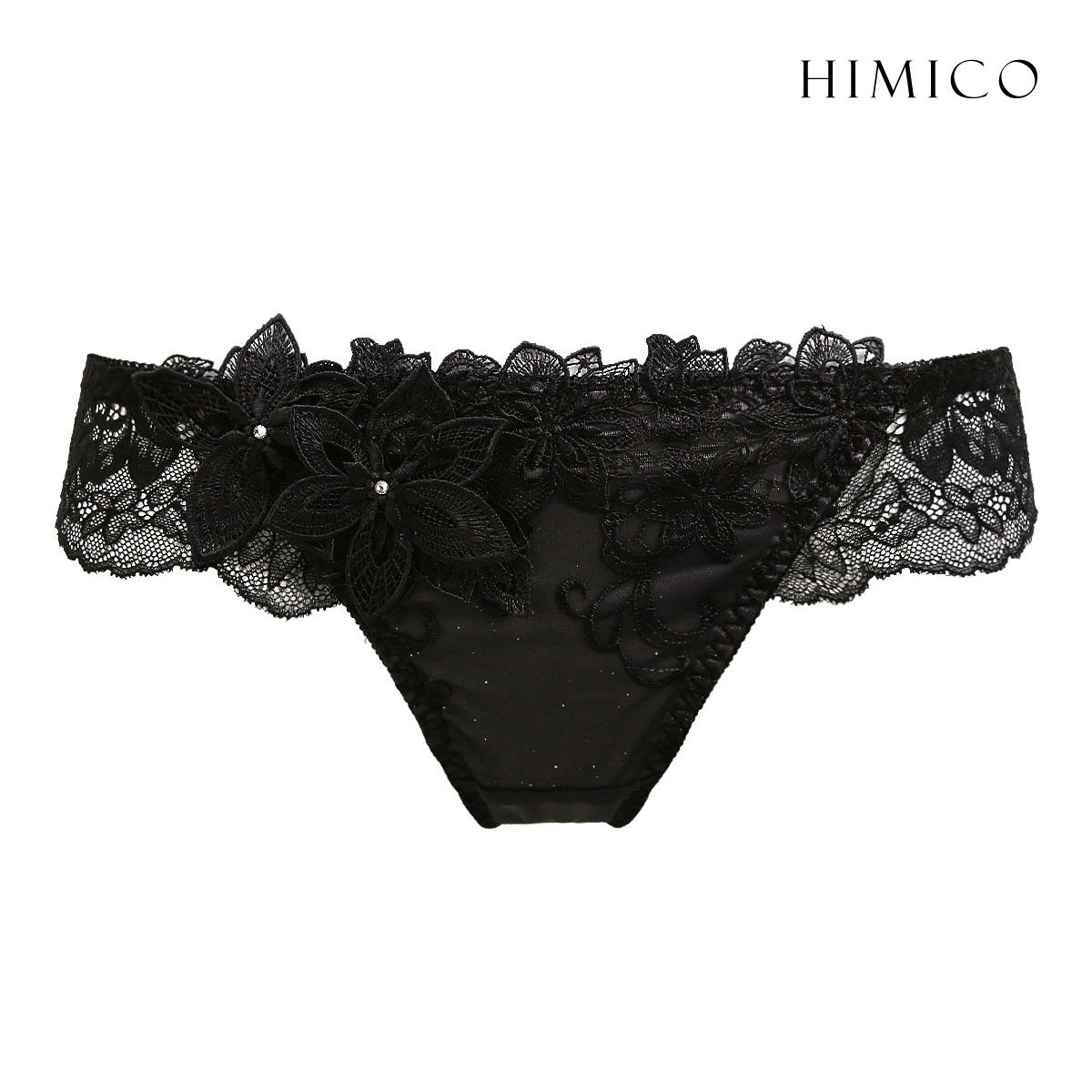 HIMICO GRANDE 003 ショーツ Tバック M L LL グラマー 大きいサイズ Dalia Stellato 単品 総レース ソング タンガ(BK-ブラック-M)