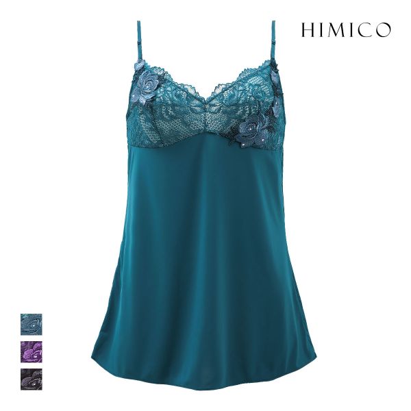 HIMICO L.cosciente キャミソール ランジェリー インナー リボン ML 単品(GR-グリーン-M)