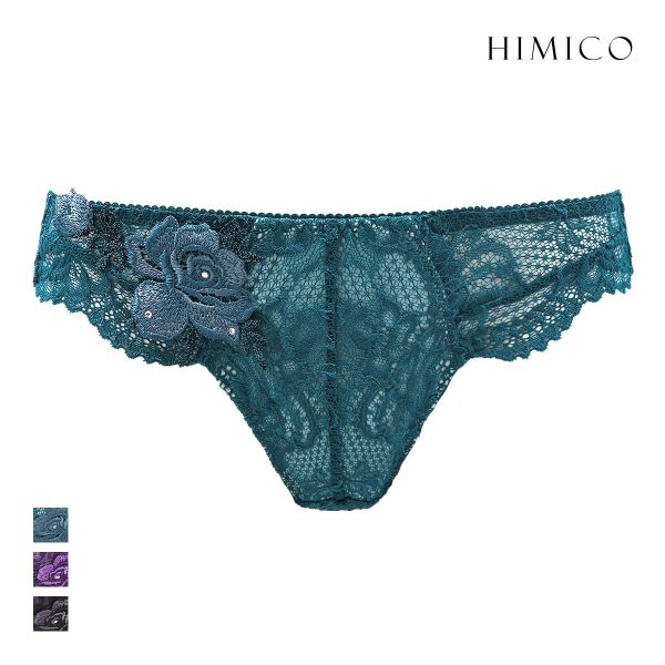 HIMICO L.cosciente ショーツ Tバック ソング タンガ ML バックレースブラジリアン 単品(GR-グリーン-M)