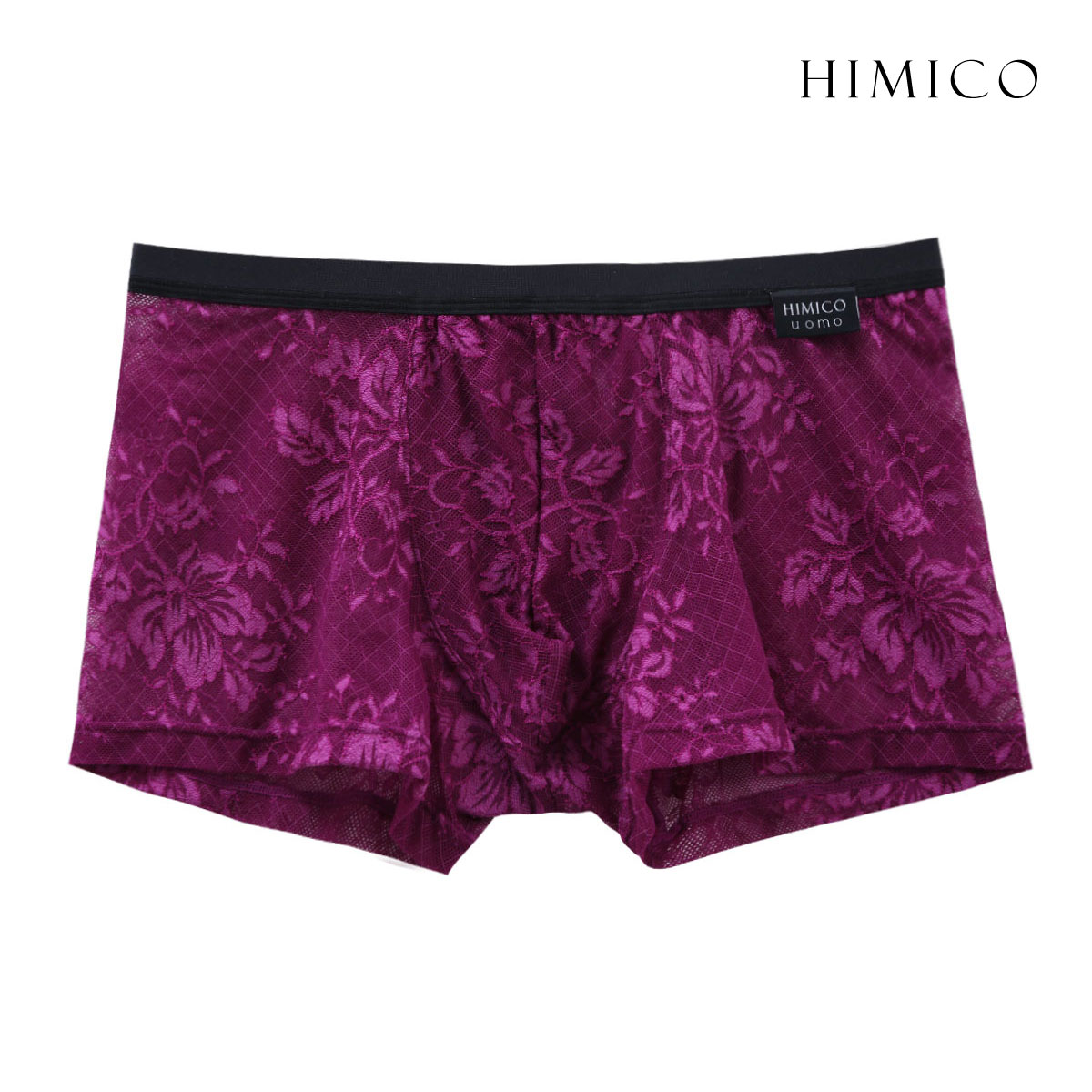 HIMICO uomo LEONARDO ボクサーパンツ レース 前閉じ メンズ M L LL 001series(DRO-濃ローズ-M)