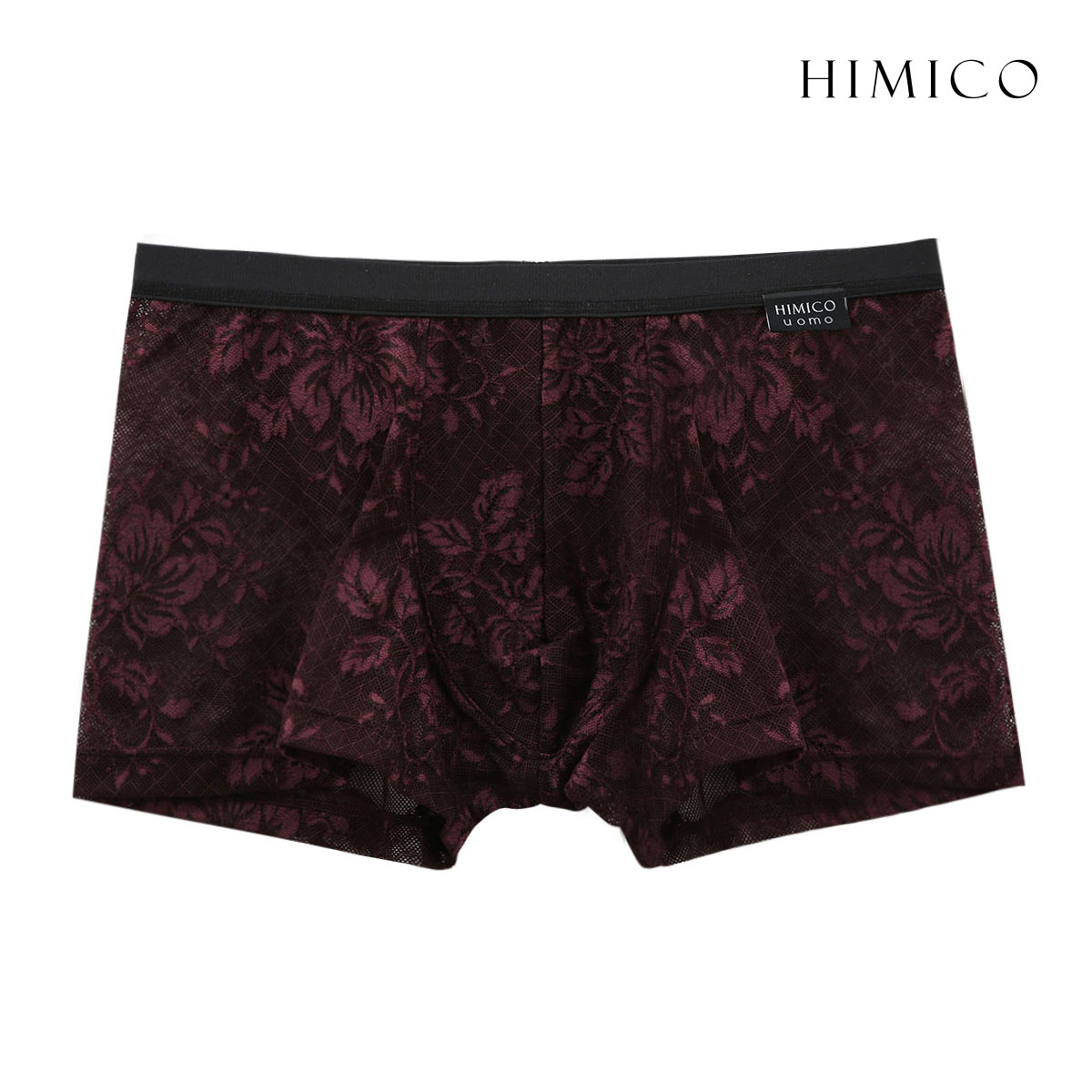 HIMICO uomo LEONARDO ボクサーパンツ レース 前閉じ メンズ M L LL 001series(DBR-濃ブラウン-M)