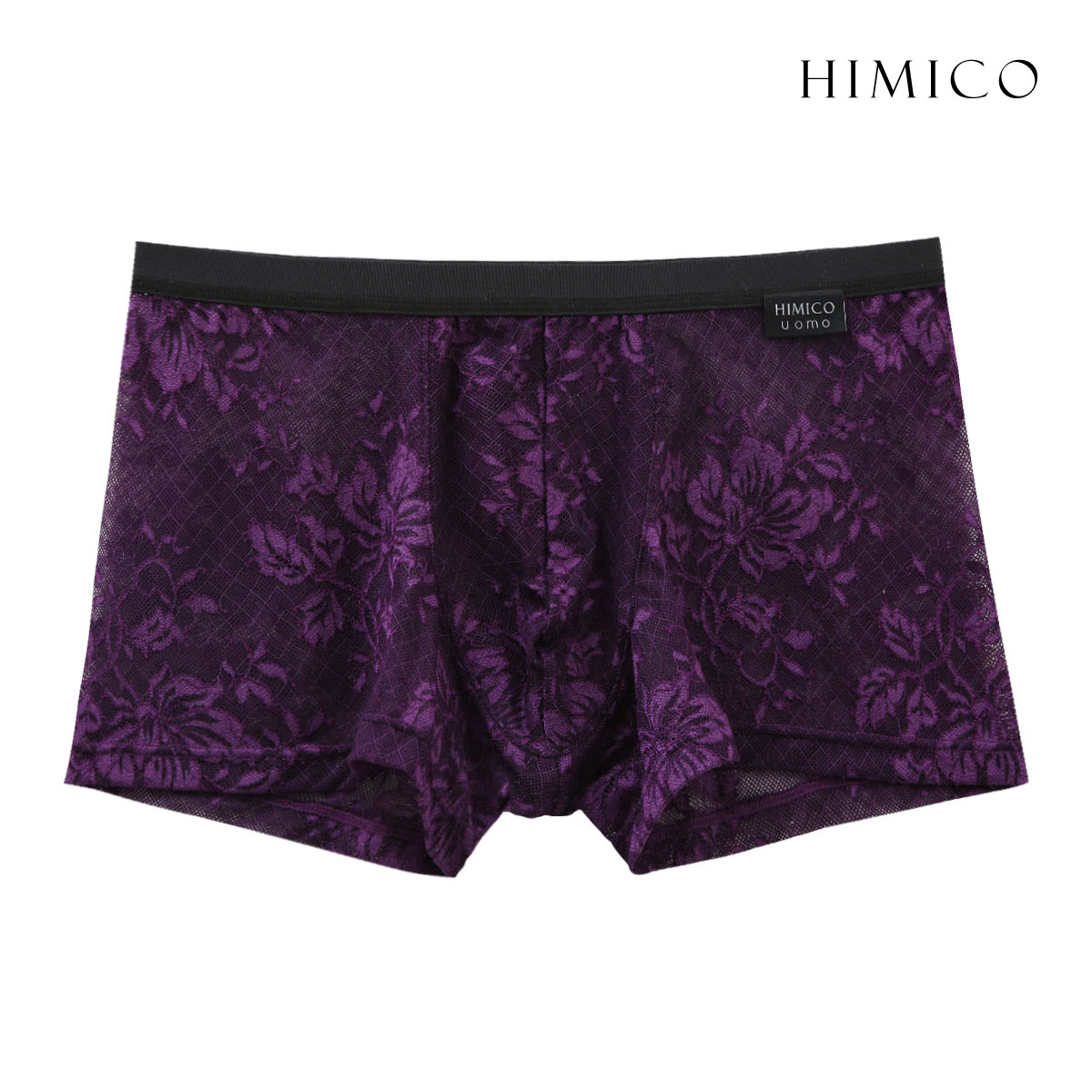 HIMICO uomo LEONARDO ボクサーパンツ レース 前閉じ メンズ M L LL 001series(DPU-濃パープル-M)