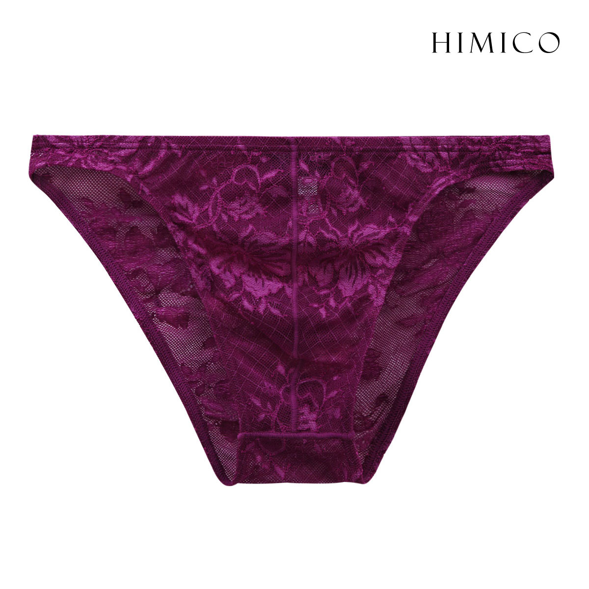 HIMICO uomo LEONARDO フルバック パンツ レース ビキニ ブリーフ メンズ M L LL 001series(DRO-濃ローズ-M)